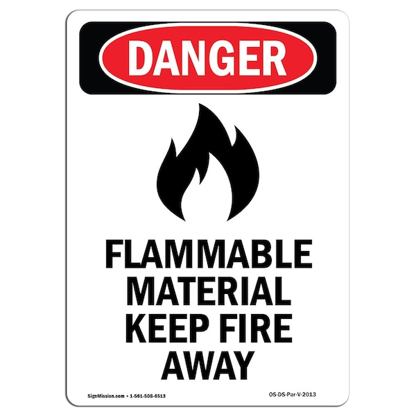 Safety Sign, OSHA Danger, 5" Height, Portrait, D-35-V-2013-10PK